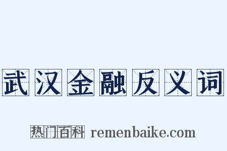 武汉金融反义词是什么意思的图片